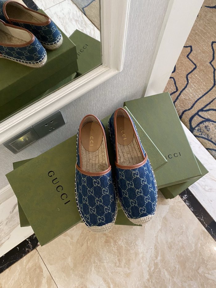 Gucci Leather espadrille with Double G WOMEN 2