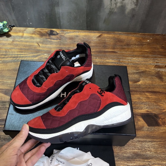 Chanel Fabric & Suede Calfskin Low Top Sneaker 23