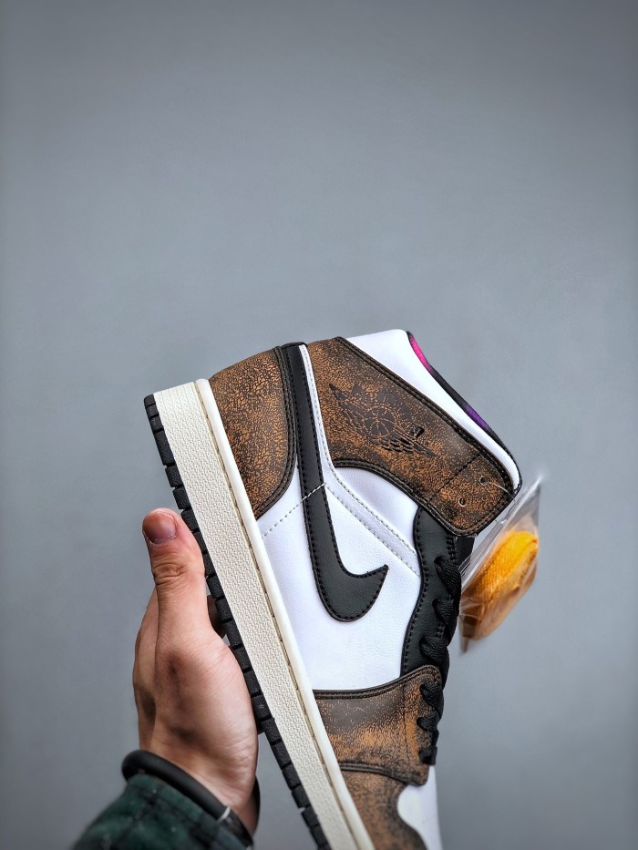 Jordan 1 Mid SE Orange Wear Away