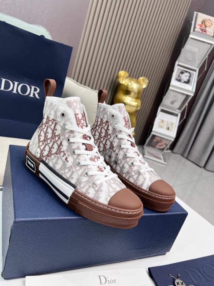 Dior B23 High Top Coffee White Dior Oblique