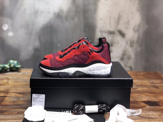 Chanel Fabric & Suede Calfskin Low Top Sneaker 23