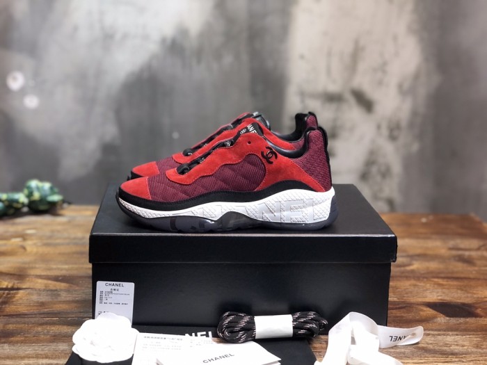 Chanel Fabric & Suede Calfskin Low Top Sneaker 23