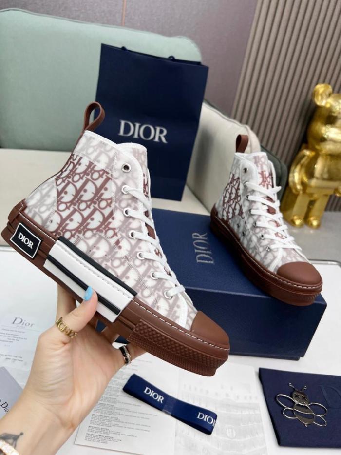 Dior B23 High Top Coffee White Dior Oblique
