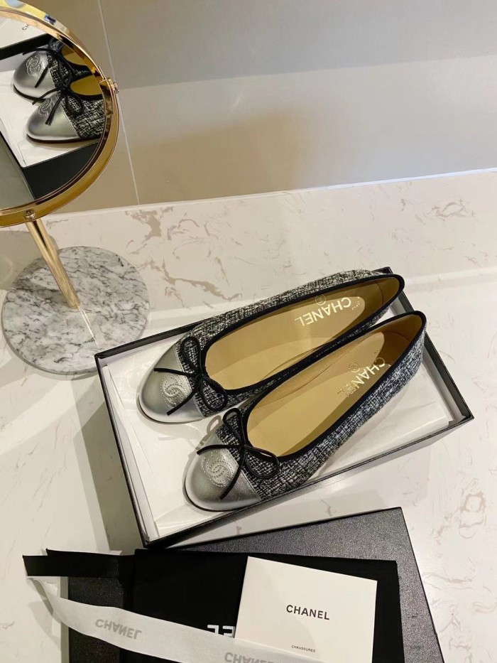 Chanel Ballerinas Fabric & Grosgrain 26