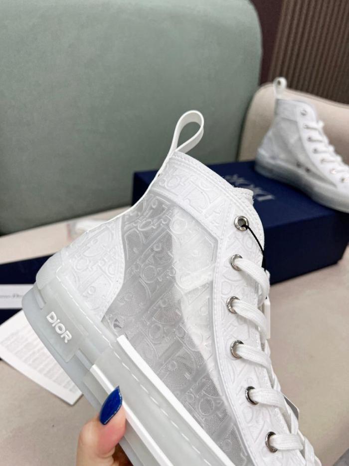 Dior B23 High Top White Raised Oblique