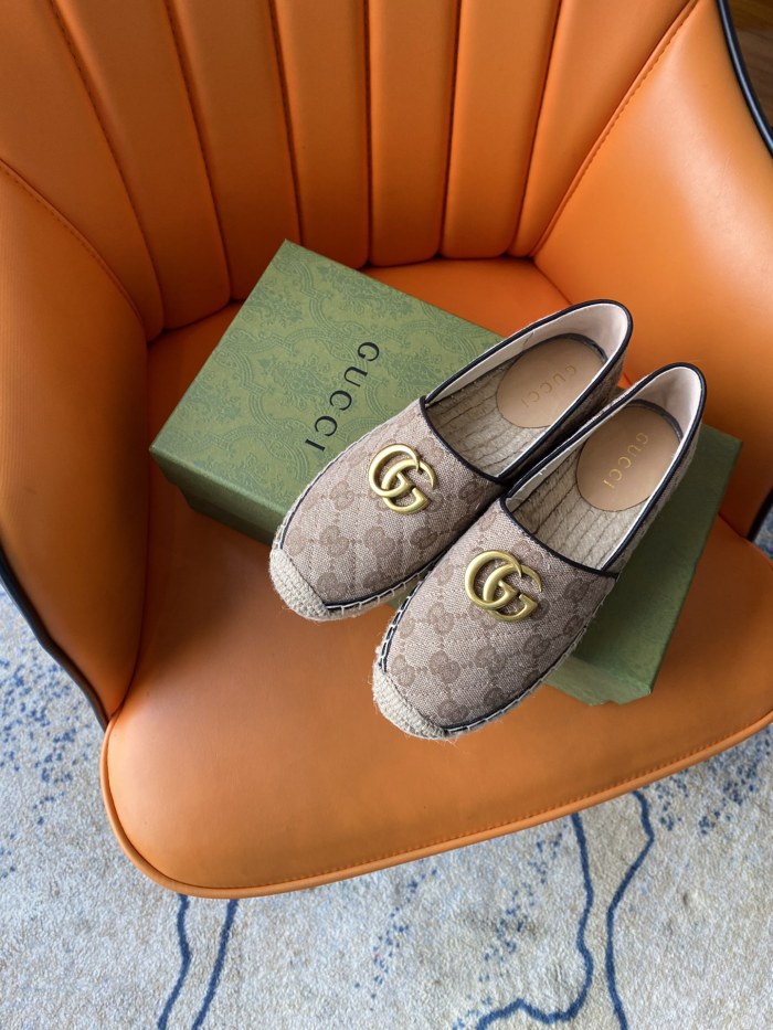 Gucci Leather espadrille with Double G WOMEN 2