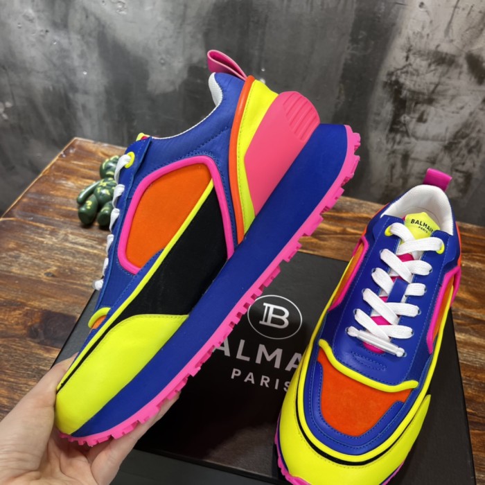 Balmain Velvet nylon and mesh low-top Racer sneaker 21