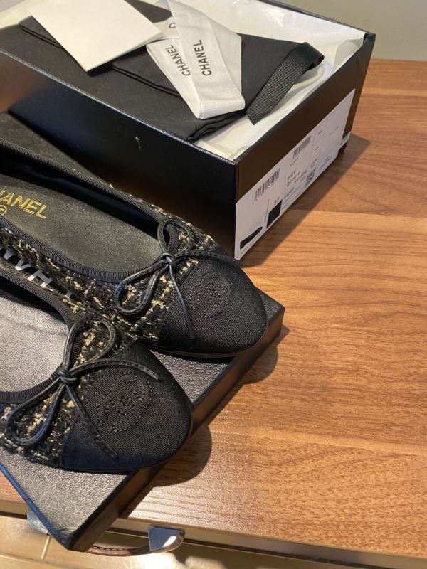Chanel Ballerinas Fabric & Grosgrain 33