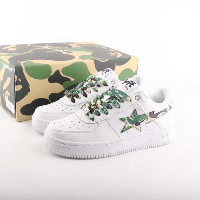 A Bathing Ape Bape Sta Low White ABC Camo Green
