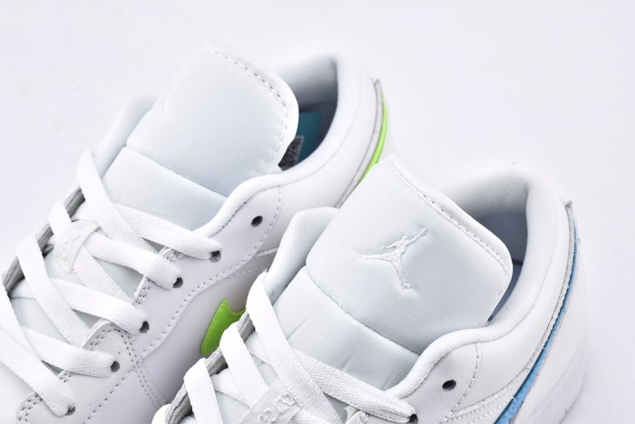 Jordan 1 Low White Multi-Color Swoosh