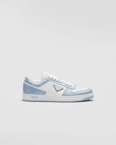 Prada Downtown Low Top Sneakers Leather White Light Blue