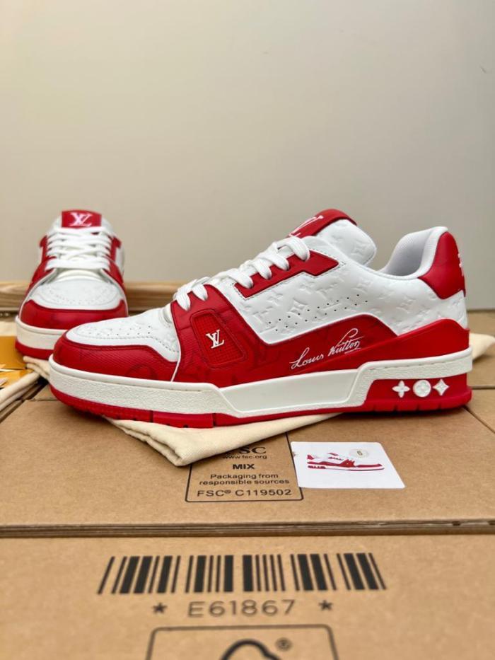 Louis Vuitton Trainer #54 Signature Red White