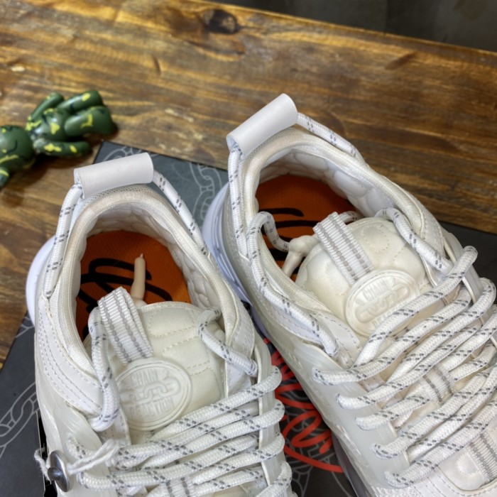 Versace Chain Reaction White Mesh Rubber Suede