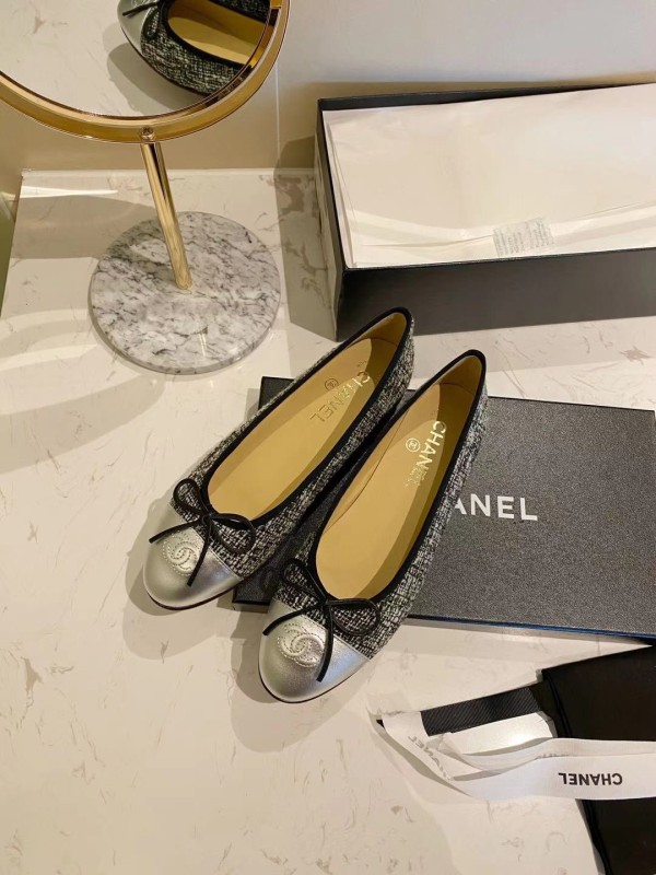 Chanel Ballerinas Fabric & Grosgrain 26