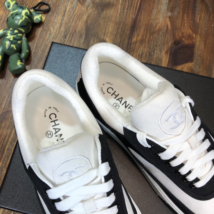 Chanel Fabric & Suede Calfskin Low Top Sneaker 25