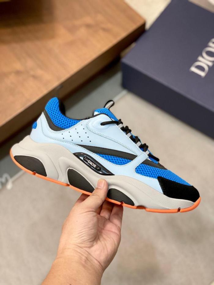 Dior B22 Blue Technical Mesh Light Blue Grey Orange