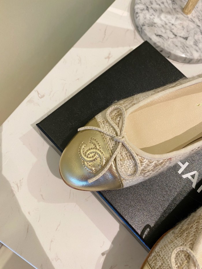 Chanel Ballerinas Fabric & Grosgrain 25