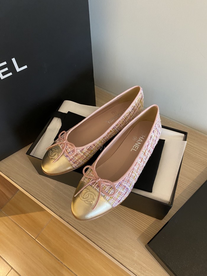 Chanel Ballerinas Fabric & Grosgrain 34