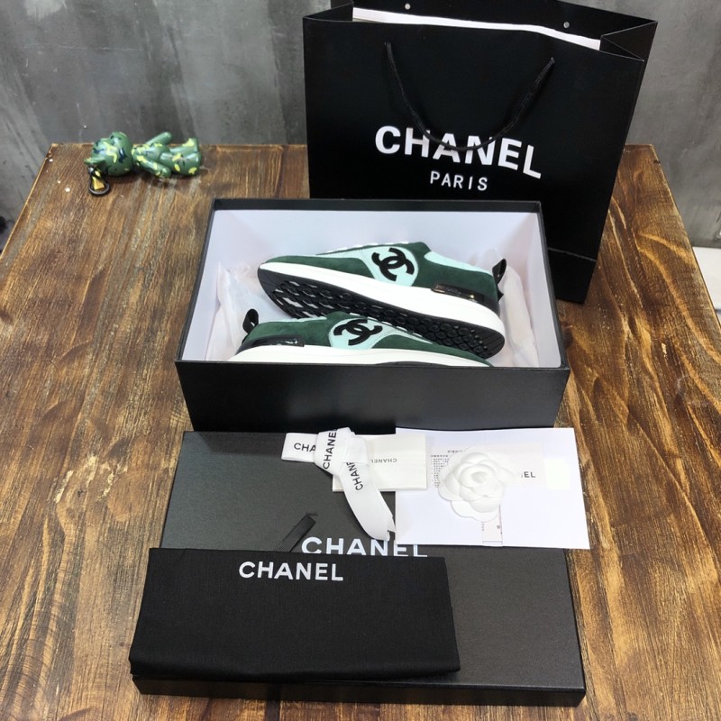 Chanel Fabric & Suede Calfskin Low Top Sneaker 34