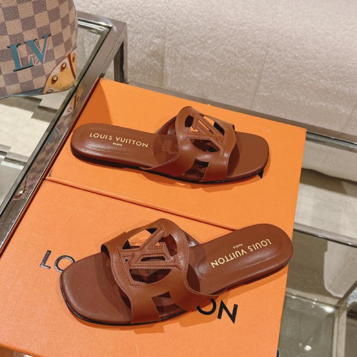 Louis Vuitton LV Isola Flat Mule COGNAC