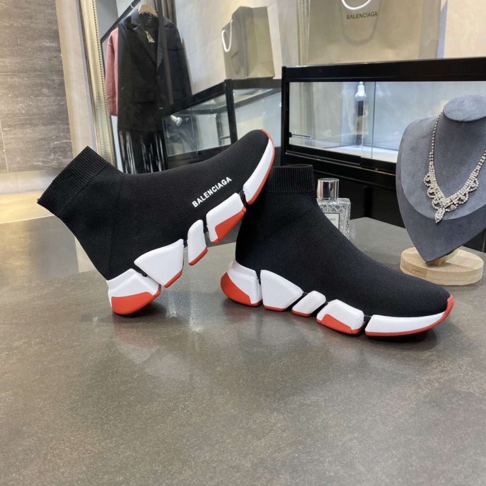 Balenciaga Speed 2.0 Bicolor Transparent Red Sole (W)