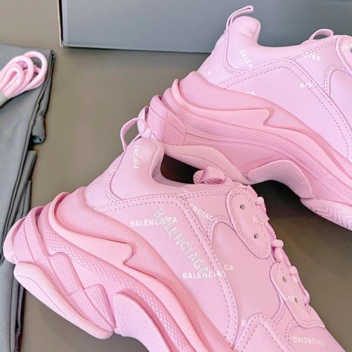 Balenciaga All Over Logo Triple S Pink White