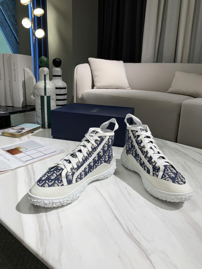 Dior B28 High-Top Oblique Jacquard and Rubber Sneaker 3