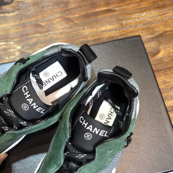 Chanel Fabric & Suede Calfskin Low Top Sneaker 22