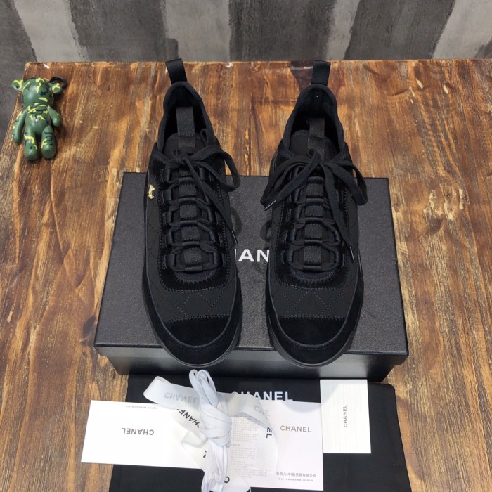 Chanel Fabric & Suede Calfskin Low Top Sneaker 10