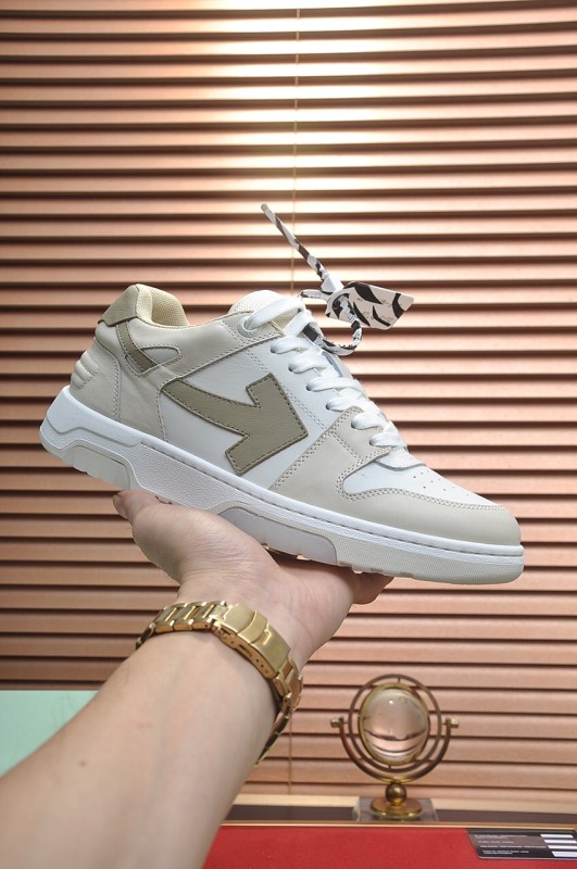 OFF-WHITE Out Of Office OOO Low Tops Grey White
