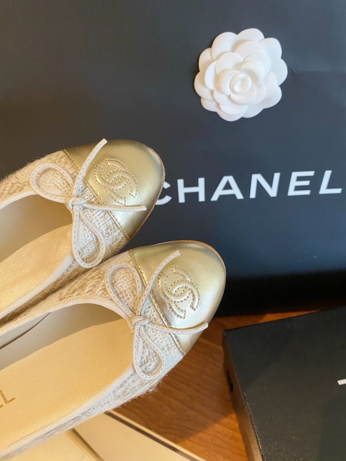 Chanel Ballerinas Fabric & Grosgrain 25