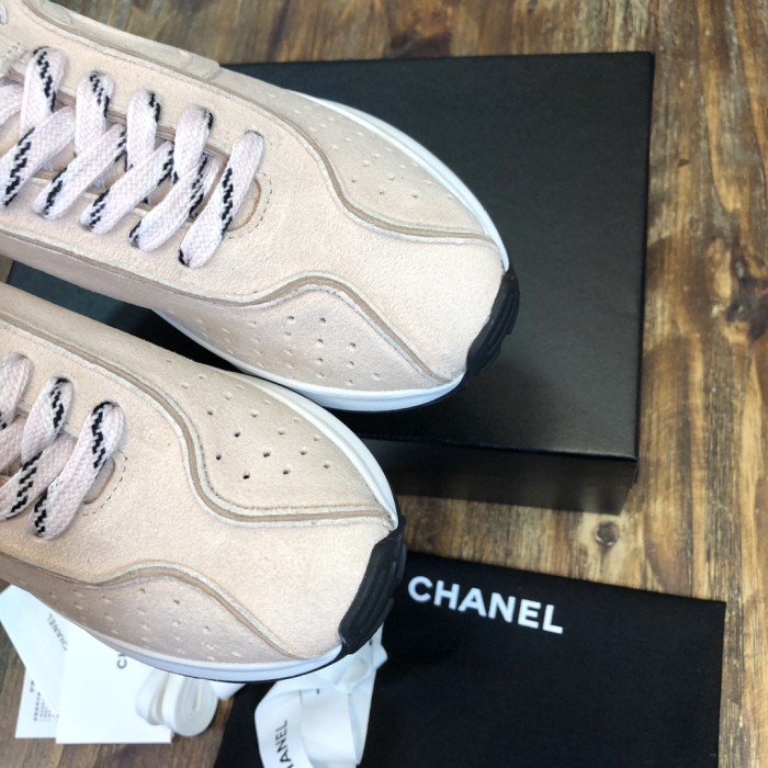 Chanel Fabric & Suede Calfskin Low Top Sneaker 27