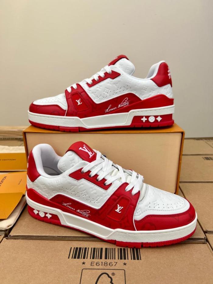 Louis Vuitton Trainer #54 Signature Red White