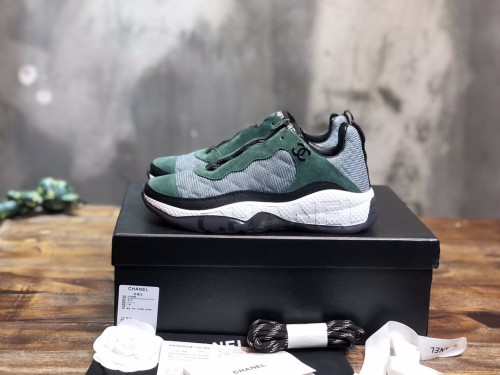 Chanel Fabric & Suede Calfskin Low Top Sneaker 22