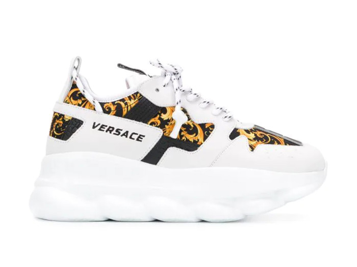 Versace Chain Reaction 2 Barocco Print White Black Yellow (W)