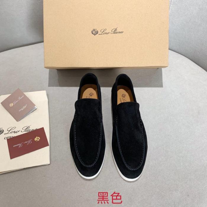 Loro Piana Summer Walk Loafers Suede Black