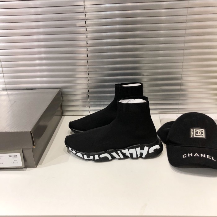 Balenciaga Speed Graffiti Trainers Black