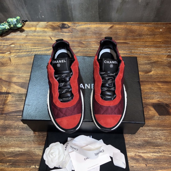 Chanel Fabric & Suede Calfskin Low Top Sneaker 23