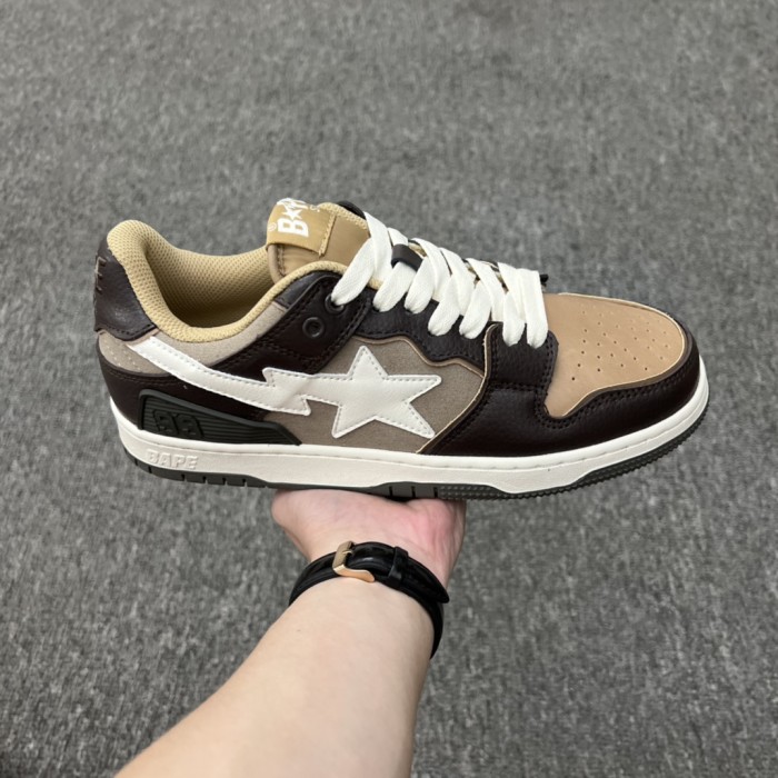 A Bathing Ape Bape SK8 Sta Brown Ivory