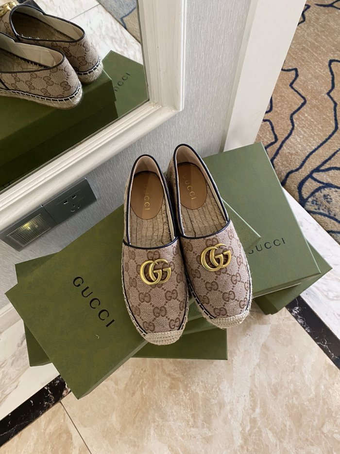 Gucci Leather espadrille with Double G WOMEN 2