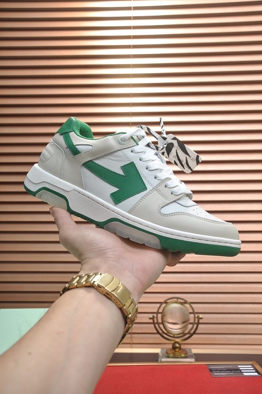 OFF-WHITE Out Of Office OOO Low Tops White Green 2021