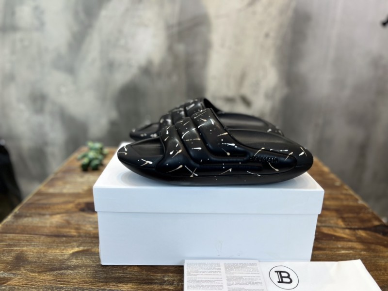 Balmain Quilted leather B-IT mules 1