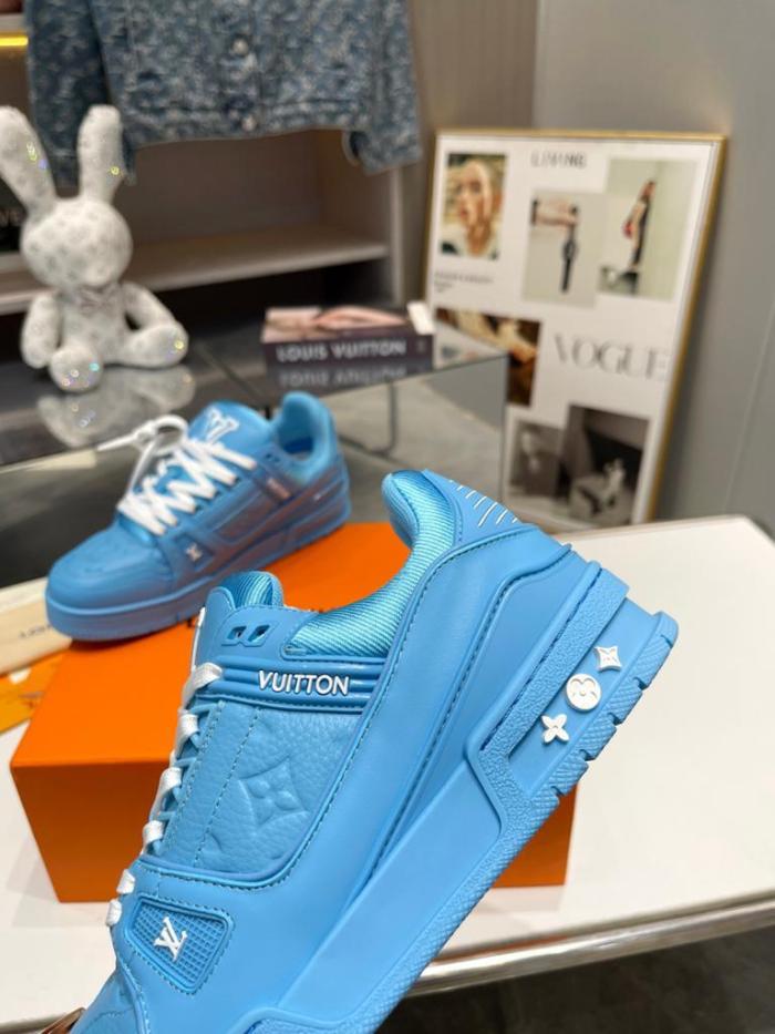 Louis Vuitton Trainer Blue Embossed Monogram