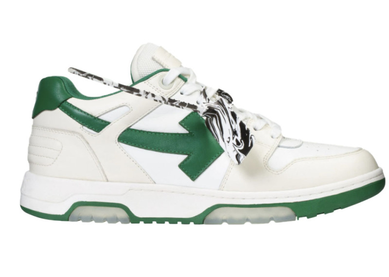 OFF-WHITE Out Of Office OOO Low Tops White Green 2021
