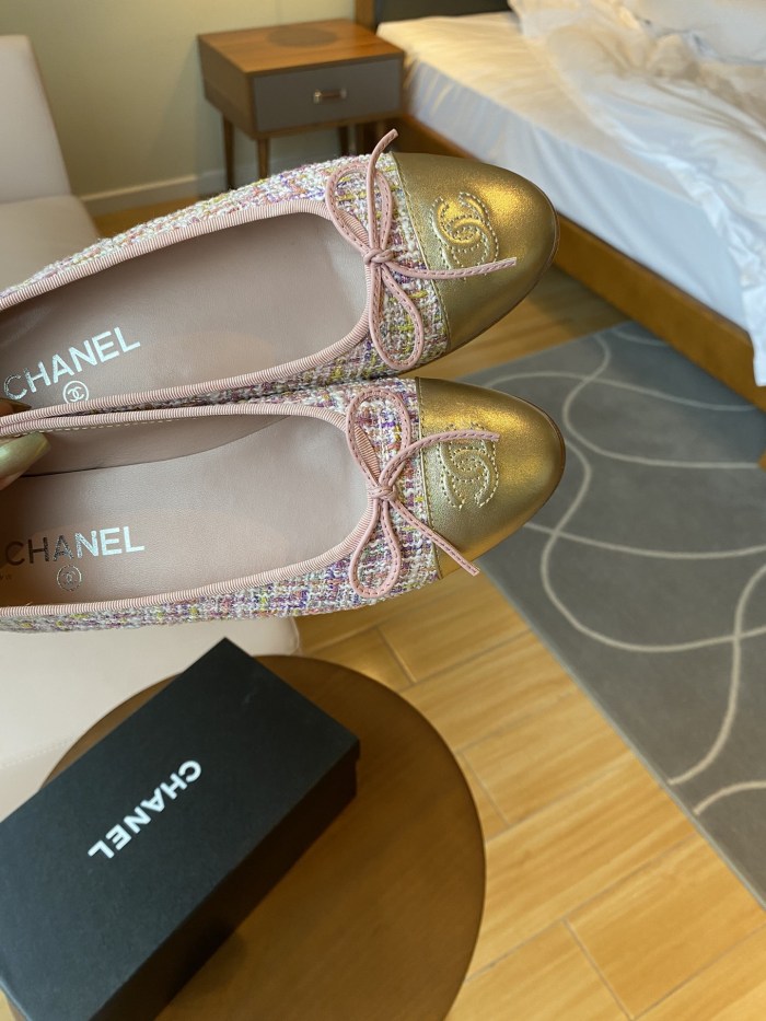 Chanel Ballerinas Fabric & Grosgrain 34