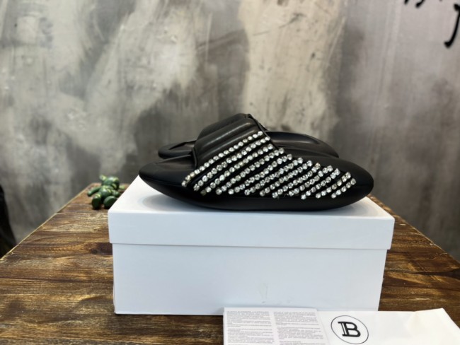 Balmain Quilted leather B-IT mules 7