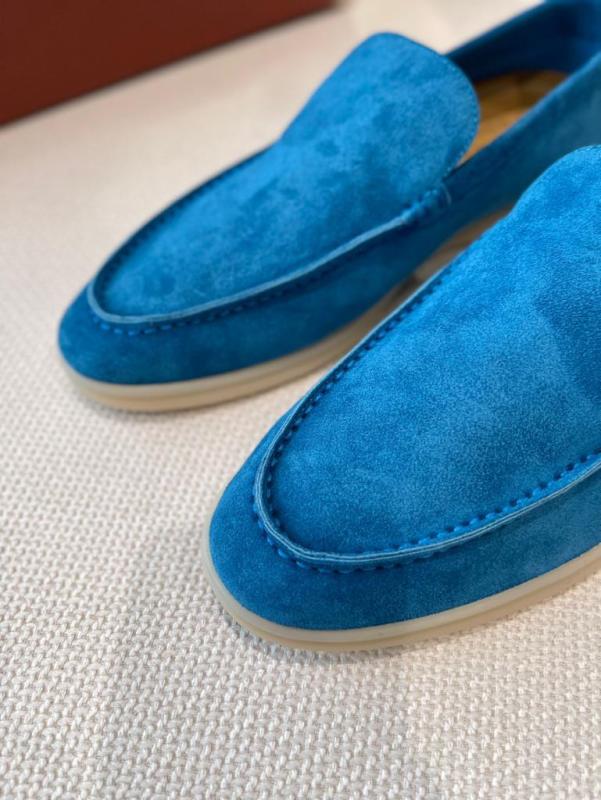 Loro Piana Summer Walk Loafers Suede Azure