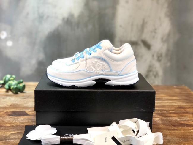 Chanel Fabric & Suede Calfskin Low Top Sneaker 39