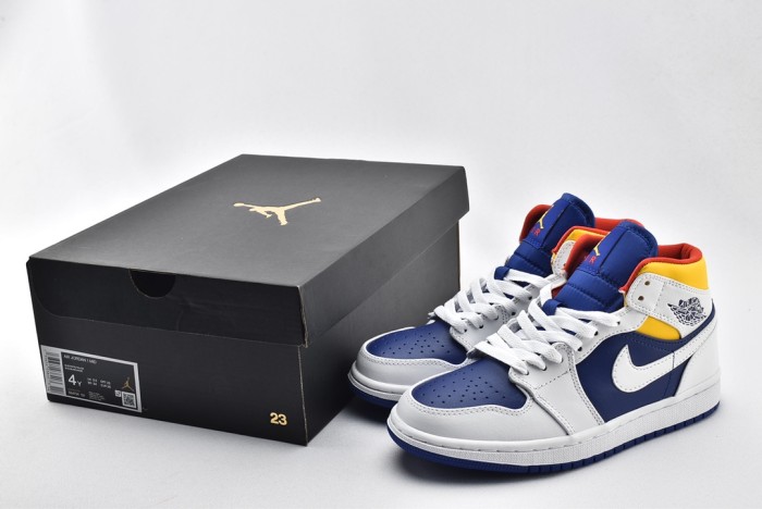 Jordan 1 Mid Royal Blue Laser Yellow