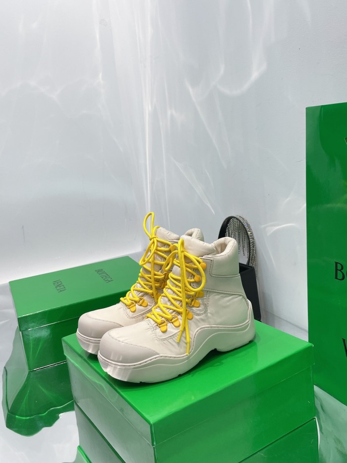 Bottega Veneta Puddle Bomber Lace-up Rubber And Shell Boots 3